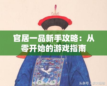 官居一品新手攻略：从零开始的游戏指南